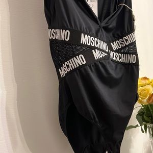 moschino mesh black bodysuit
